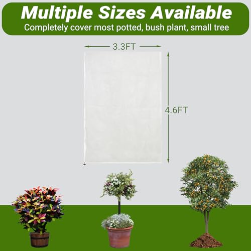 4 Pack Bird Netting Bags for Garden Protection, 3.3 x 4.6 FT Insect Barrier Mesh Covers with Zipper Drawstring, Fruit Tree Netting for Blueberry Bushes Tomatoes Vegetables and Outdoor Plants - size: 4PCS 3.3×4.6FT