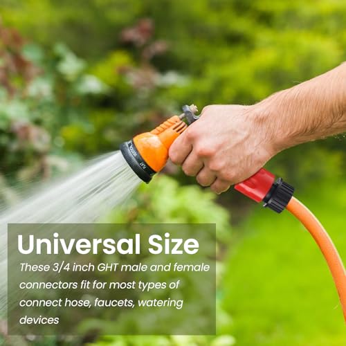 Hotop 16 Pcs Garden Hose Quick Connector, 3/4 Inch Fittings, Red - color: Red