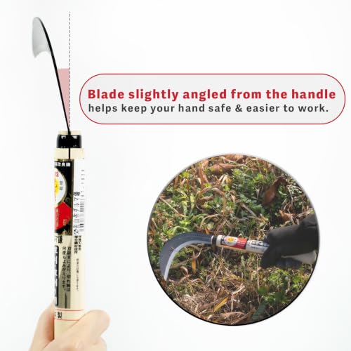 HOUNEN Japanese Garden Sickle, 4.7-Inch YCS-3 Composite Steel Hand Sickle - color: 4.7" Daruma Sickle