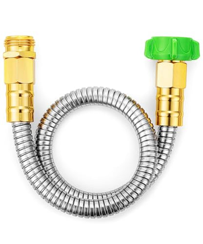 UNCO- Stainless Steel Metal Hose, 2 Feet, No Kink, Short Garden Hose Metal - color: Silver, size: 2 ft