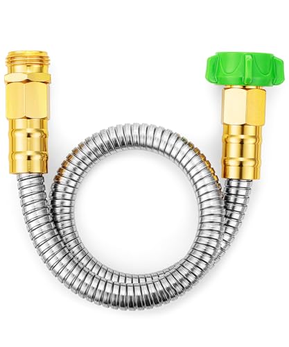 UNCO- Stainless Steel Metal Hose, 2 Feet, No Kink, Short Garden Hose Metal - color: Silver, size: 2 ft