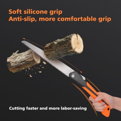 FUJIWARA 8 Inch Folding Pruning Saw - SK4 Steel Blade with 7 TPI and 2 Adjustable Angles for Smooth Cutting, Heavy Duty Hand Saw for Tree Trimming,Camping, Gardening, Bushcraft - size: 8 inch