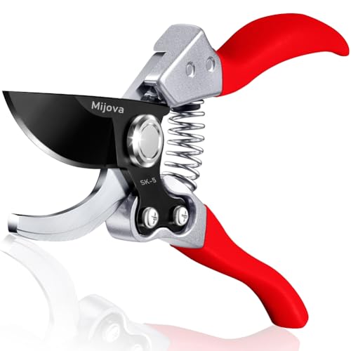 Garden Pruners, Heavy Duty Garden Clippers, Pruning Shears with Adjustable Thumb Lock, Hand Gardening Tools Pruners, High Carbon Steel Sharp Gardening Scissors (black) - color: Black