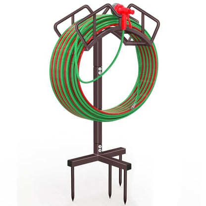 Qatsrin Heavy Duty Garden Hose Holder, Water Hose Reel Holds 150ft, Bronze - color: Bronze
