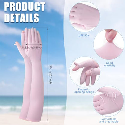 Jecery 2 Pairs Driving Gloves Women UV Protection Long - color: Purple,deep Gray