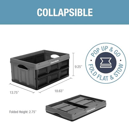 CleverMade Collapsible Storage Bins, 32L 3 Pack, 66 lb Stackable, Stone - color: Stone, size: 32l - 3 Pack