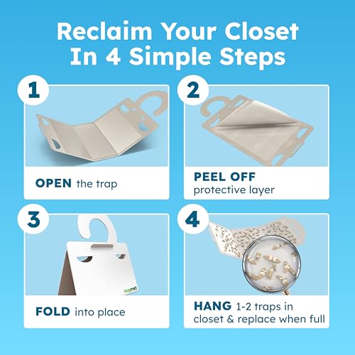 BugMD Clothes & Pantry Moth Traps with Sticky Glue - color: White, size: 1 Pack - 6 Traps