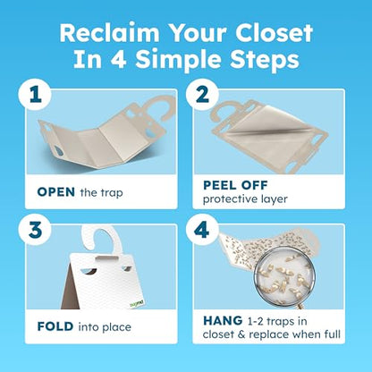 BugMD Clothes & Pantry Moth Traps with Sticky Glue - color: White, size: 3 Pack - 18 Traps