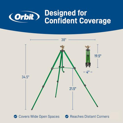 Orbit Tripod Zinc Impact Sprinkler, Adjustable Height - 56667 - style: Zinc Impact Sprinkler