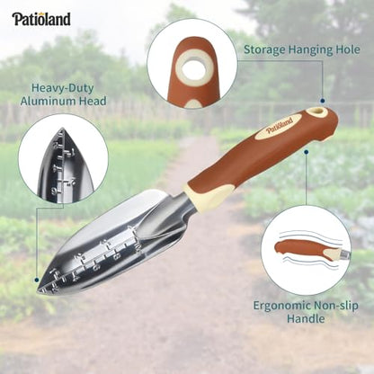Brown Garden Tools Set 26-Piece, Gardening Gifts for Women Men - color: brown-26pcs