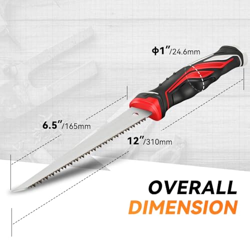 Auto Dynasty 6" Wallboard Jab Saw for Drywall, Sheetrock, Comfort Grip, Red - style: Wallboard Saw