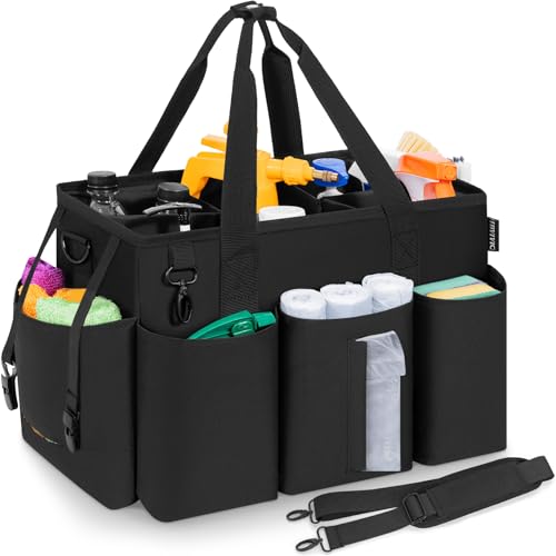 IBVIVIC Wearable Cleaning Caddy Bag, Cleaning Supplies Organizer, Black - color: Black
