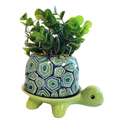 Streamline Imagined Ceramic Planter Pot - Turtle - color: Turtle