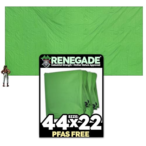 RENEGADE Industrial Tarp 44x22 ft Green – Heavy Duty, Waterproof, UV-Resistant, PFAS-Free – Large-Scale Tarpaulin for Jobsite Shielding, Equipment, Agriculture & Building Materials - color: Green, size: 44x22