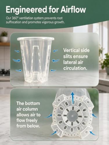 Clear Orchid Pots, 5.5 inch, 10-Pack - size: 5.5inch-10pack