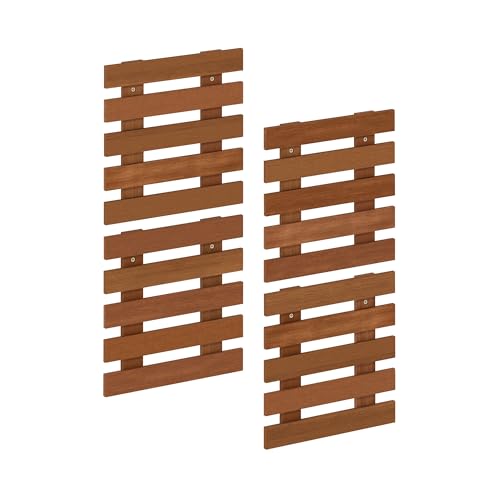 Furinno TIOMAN Outdoor Vertical Wall Planter, Set of 4 Wooden Hanging Planters, for Indoor, Outdoor Plants, Balcony, Patio, Natural - size: Set of 4
