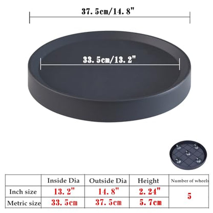14.8" Plant Caddy with Hidden Wheels,2Pack Light Gray+Gray - color: 14.8 Inch