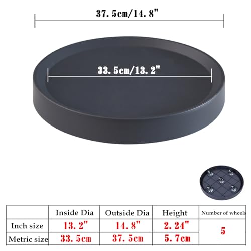 14.8" Plant Caddy with Hidden Wheels,2Pack Light Gray+Gray - color: 14.8 Inch