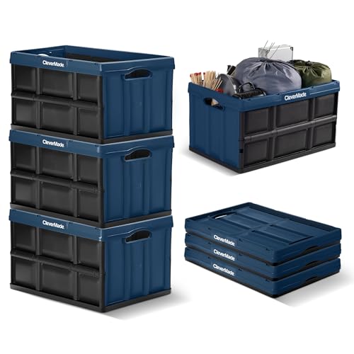 CleverMade Collapsible Storage Bins, 62L 3 Pack, 100 lb Stackable, Ocean - color: Ocean, size: 62l - 3 Pack