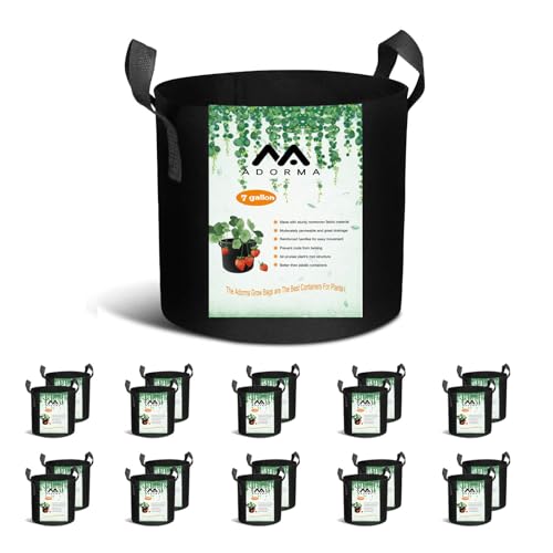 20-Pack 7 Gallon Grow Bags, Heavy Duty Aeration Fabric Pots with Handles,300G Thickened Nonwoven Pots for Plants/Vegetables/Flowers - size: 7 Gallon