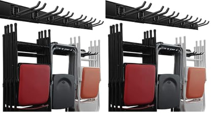 Wallmaster Garage Storage Organization Wall Mount, Garden Tool Rack Organizer Heavy Duty Folding Chair Hangers with 6 Adjustable Hooks 48inch Tracks Max Load 450lb (Pack of 2) - size: 6Hooks+3Panels (Pack of 2)
