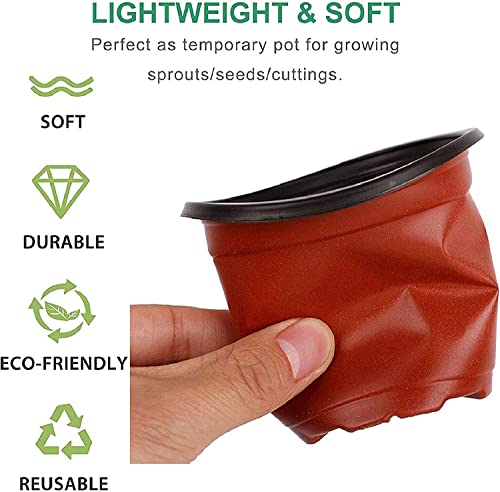 Plastic Planter Nursery Seedlings Pots 6 Inches 100Pcs - size: 6 x 5 x 4 in