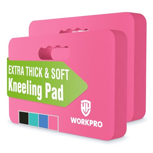 WORKPRO Extra Thick Kneeling Pad, Soft NBR Foam Cushioning for Knees - color: Pink, size: 2 Pack