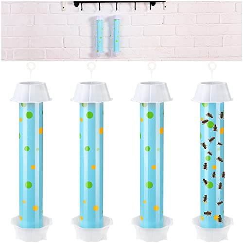 Qualirey 4 Pcs Sticky Fly Trap Fly Stick with Hook, Blue Polka Dots - style: Blue Polka Dots