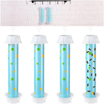 Qualirey 4 Pcs Sticky Fly Trap Fly Stick with Hook, Blue Polka Dots - style: Blue Polka Dots