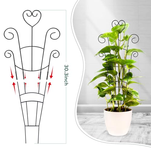 4 Pack 30'' Large Metal Plant Trellis for Climbing Plants, - color: Black-4pcs