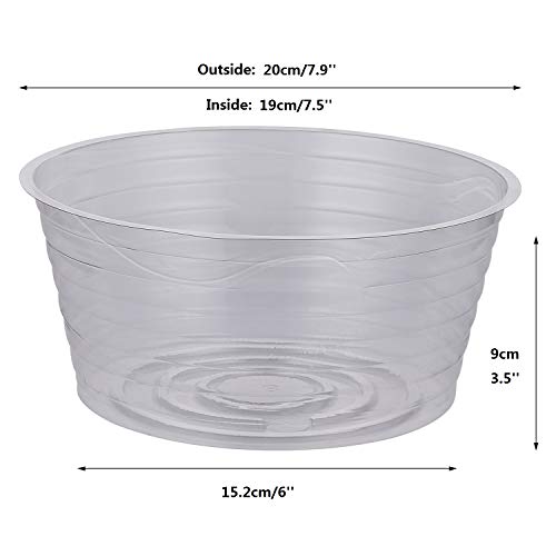 Idyllize 10 Pieces of 8 Inch Clear Thin Deep Plastic Plant Saucer Drip Tray for Pots (8'') - size: 8''