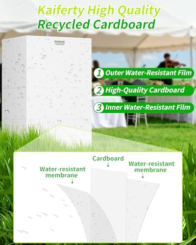 Kaiferty 30 Gallon Disposable Trash Cans for Parties, 2 Pack Extra Large Collapsible Pop Up Trash Can with Handles, Portable Cardboard Garbage Can & Recycling Bin for Party Kitchen Camping, White - size: 2 Pack - 30 Gallon