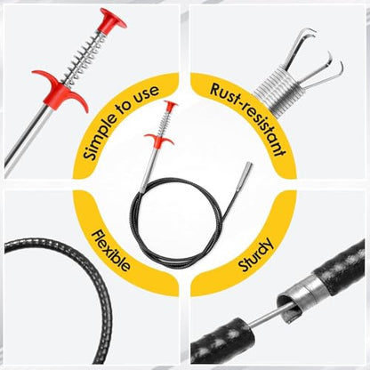 118-Inch Flexible Grabber Claw Tool Reacher with 4 Claws for Sink, Drains - style: 118 IN