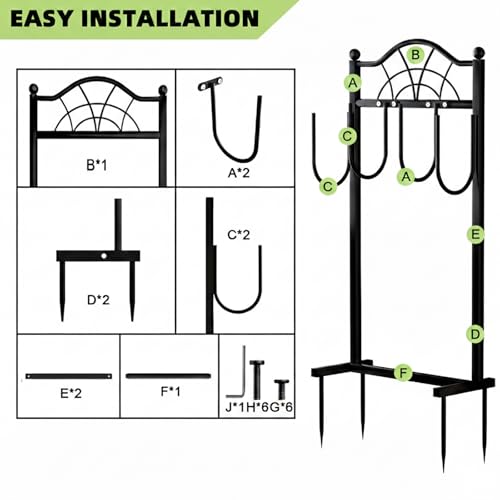 Hose Holder,100ft Capacity Garden Hose holder,Fence Style - style: Classic Fan Design