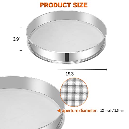 Sidasu 19.6" Vibrating Sifter Mesh Screen,12 Mesh Replacement Sieve - size: 12 mesh