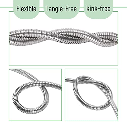 UNCO- Metal Garden Hose, 3 Feet Stainless Steel, No Kink, Lightweight (Pack of 2) - color: Silver, size: 3 ft (Pack of 2)