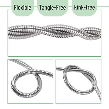 UNCO- Metal Garden Hose, 3 Feet Stainless Steel, No Kink, Lightweight (Pack of 2) - color: Silver, size: 3 ft (Pack of 2)