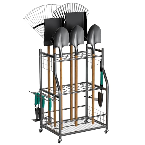 EVERHANGER Garden Tool Organizer Stand, Garage Tool Storage Organization - size: Medium