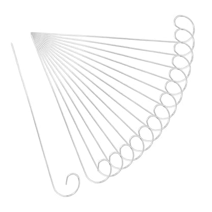 15Pcs Silver Plant Label Hooks, Rustproof Garden Stake Marker Holders, Plant Label Hanger Rods for Flower Pots, Planters, Containers, Support for Plant Signs and Garden Accessories - size: 30cm