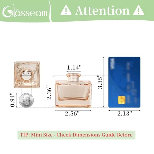Glasseam Champagne Mini Bud Vases, 5 Pcs Small Glass Vases for Centerpieces - color: Champagne, size: 5Pcs- Mini Vases