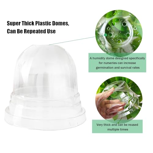 RooTrimmer Plant Nursery Pots with Humidity Domes, 50 Sets 4 Inch Soft Nursery Pots Quality Ones (50 Red Pots + 50 Clear Lids), Quality Seeds Starting with Cover - color: Red Pots With Domes 50p, size: 4Inch