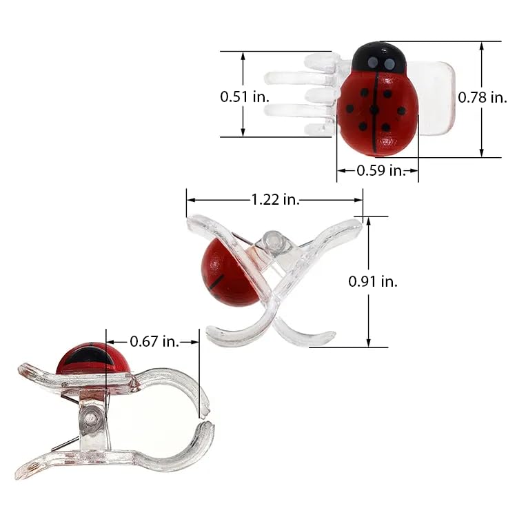 Ladybug Plant Clips – 50 Pack Cute Garden Vine Holders for Tomatoes, Orchids, Trellis & More – Indoor Outdoor Plant Support, Preassembled and Reusable