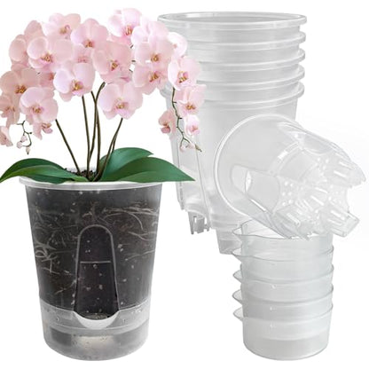 Cdd's Path Upgraded 5-Pack 6 Inch Naked Root Planter Self Watering Pots Set, Plant Pots with Holes for Indoor/Outdoor Plants with Watering Hole/Reservoir and Air Pipes, Clear - size: 5 Pack-6 inch(Upgraded )
