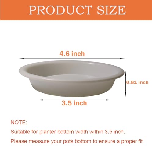 6 Pack 3.5 inch Plant Saucers Flower Pot Trays, Plastic Planter Drip Tray - size: 3.5"-6pcs