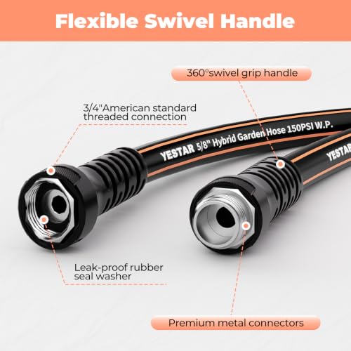 Garden Hose 25 ft x 5/8",Heavy Duty Water Hose - color: Black, size: 25FT