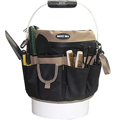 MELOTOUGH Bucket Tool Organizer With 35 Pockets Fits to 3.5-5 Gallon Bucket (Khaki) - color: Khaki