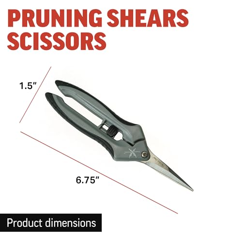 Piranha Pruner Trimming Scissors Garden Shears, Plant Trimmers, Gardening Hand Tools, Straight Stainless Steel Blade