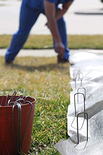 Ashman Galvanized Garden Stakes Landscape Staples and Fence Stake (50 Garden Staples - Heavy Duty & Anti Rust Galvanized) - size: 50