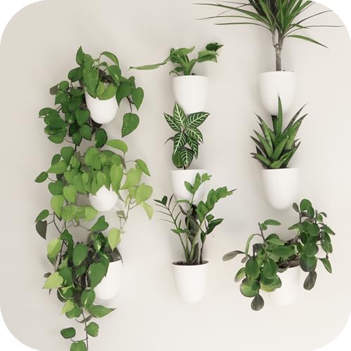PlantPod Classic - Self-Watering Wall Planters (9, White) - Easy to Water and Install - Lightweight - Design Your Own Vertical Garden - Wall Planters for Indoor Plants