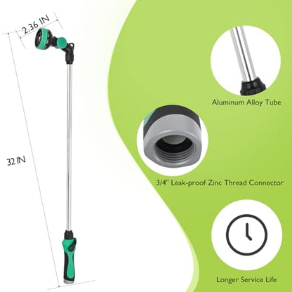 Yesker Watering Wand for Garden Hose, 35 Inch, 9 Spray Patterns, Adjustable Water Sprayer with Pivoting Head, Garden Hose Nozzle with Thumb Flow Control, Ideal for Water Hanging Baskets and Shrubs - size: 35 inches